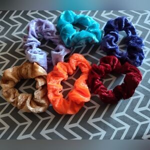 Colorful Velvet Scrunchies Set